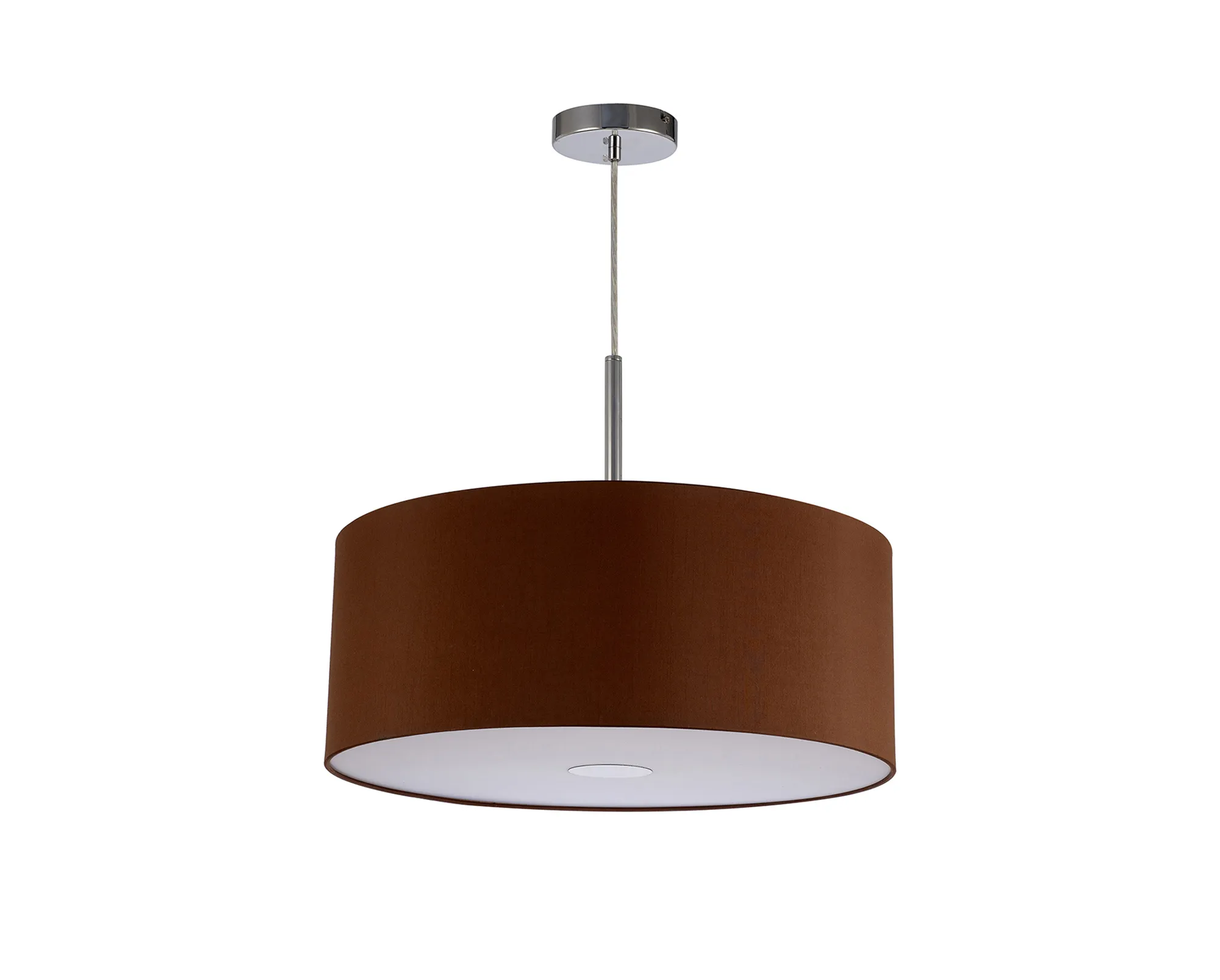 Baymont 50cm Pendant 1 Light Polished Chrome, Raw Cocoa/Grecian Bronze, Frosted Diffuser DK0146  Deco Baymont CH RC
